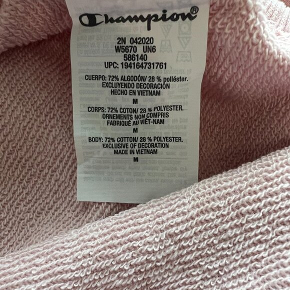 NWT Champion Women’s Campus French Terry Crew Sweatshirt Pink Size M - Picture 4 of 6